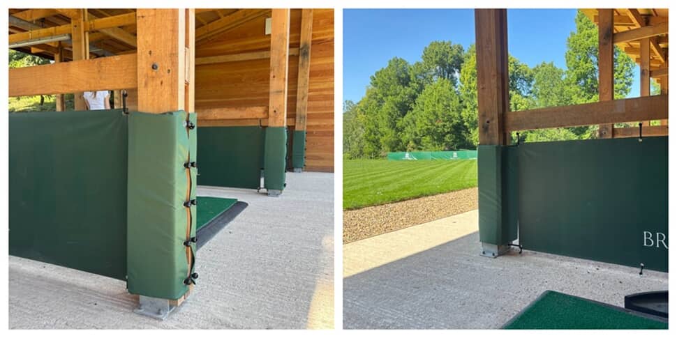 A collage of the branded double-sided banners across the golf course.